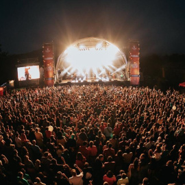 Foto aèria d'un dels escenaris del Festival Clownia.