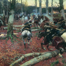  Escena de la Guerra del Cáucaso, de Franz Roubaud.