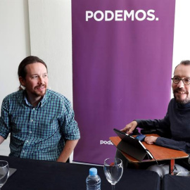 Pablo Iglesias y Pablo Echenique durante el Consejo Ciudadano Estatal de Podemos celebrado para analizar los resultados del 26-M / EFE