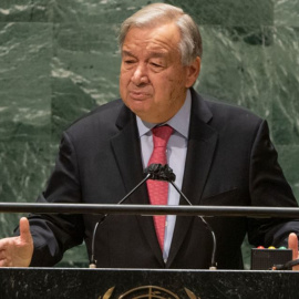  Guterres interviene en la apertura del debate general del 76º período de sesiones de la Asamblea General de la ONU. - UN Photo/Cia Pak