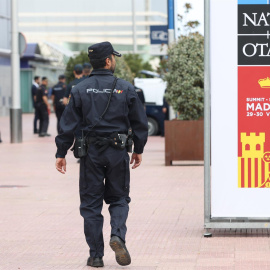  Medidas de seguridad en las instalaciones del recinto ferial IFEMA de Madrid este lunes con motivo de la cumbre de la OTAN que se celebrará en la capital. EFE/Kiko Huesca