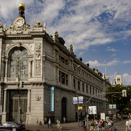Fachada del edificio del Banco de España situada en la confluencia del Paseo del Prado y la madrileña calle de Alcalá. E.P./Eduardo Parra