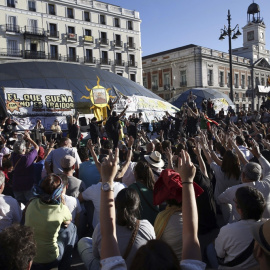  Imagen de archivo de una concentración durante el movimiento 15M.- EFE
