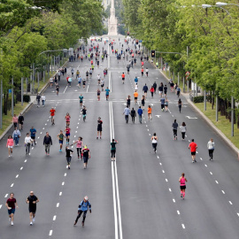 Vista del Paseo de la Castellana, entre la calle Goya y la Plaza de Emilio Castelar. EFE/J.J. Guillen/Archivo