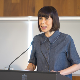  La ministra de Ciencia e Innovación, Diana Morant, interviene en una rueda de prensa tras visitar el Instituto de las Ciencias de la Vid y el Vino (ICVV) y la Bodega Institucional de La Grajera, en la Bodega Institucional de La Grajera, a 1 de julio de 