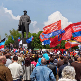  Proclamación de la República de Donetsk en 2014. (Foto: Alberto Sicilia)