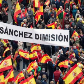 Manifestación en Colón convocada por PP y Ciudadanos