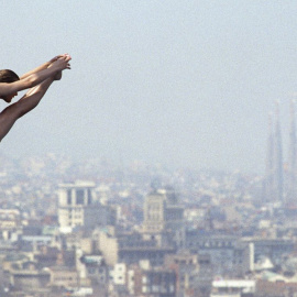  Una saltadora de trampolín durante los JJOO de Barcelona'92. (EFE)
