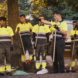 Barrenderos en Pamplona. -Eduardo Sanz / Europa Press