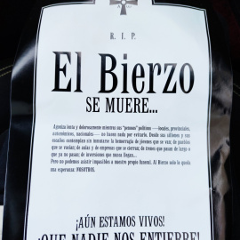 'Esquela' aparecida en Ponferrada. / TWITTER