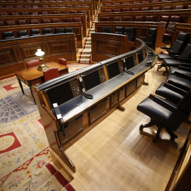 Escaños vacíos en el hemiciclo del Congreso