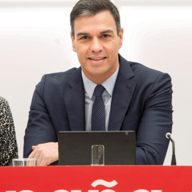02/03/2020.- El presidente del Gobierno, Pedro Sánchez preside la comisión ejecutiva del PSOE en la sede del partido en la calle Ferraz en Madrid este lunes. EFE/Luca Piergiovanni