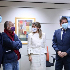  La ministra Yolanda Díaz y los agentes sociales en una imagen de archivo- EFE