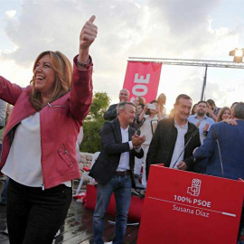 Susana Díaz en un acto de su campaña en Valencia. | EFE