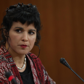 Teresa Rodríguez, en rueda de prensa. Europa Press