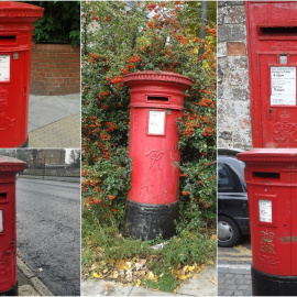 Izquierda arriba, buzón del reinado de Eduardo VII (1901-1910), hijo de Victoria; izquierda abajo, buzón del reinado de Eduardo VIII (1936), de los que apenas hay 160 en todo Reino Unido, puesto que abdicó tras diez meses en el trono para casarse con 