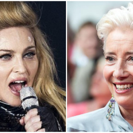  La cantante Madonna y la actriz Emma Thompson en imágenes distribuidas por EFE