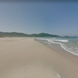 La playa de Carnota vista desde Google Maps