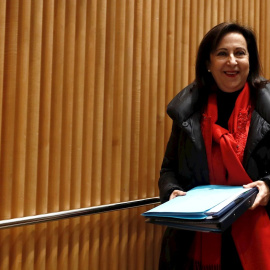 20/02/2020.- La ministra de Defensa, Margarita Robles antes de la comisión parlamentaria de Defensa en el Congreso de los diputados en Madrid. / EFE - MARISCAL
