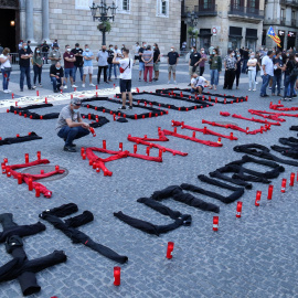 Pla obert dels treballadors de Nissan en una acció reivindicativa el 26 de maig del 2020. AINA MARTÍ / ACN