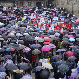 Manifestación en defensa de la sanidad pública gallega convocada por SOS Sanidade Pública, en Santiago de Compostela (Galicia) a 9 de febrero de 2020. | EP