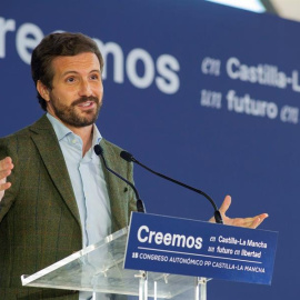  Casado, este domingo en Puertollano. EFE/Jesús Monroy