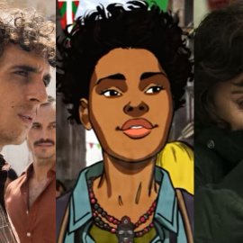  Imagen combinada de fotogramas de las películas 'Modelo 77', 'Black is Beltza II: Ainhoa' y 'En los márgenes'