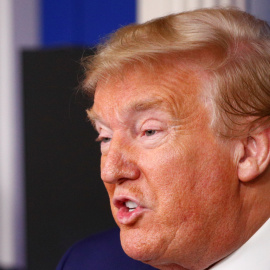 El presidente de EEUU, Donald Trump, durante una rueda de prensa. REUTERS