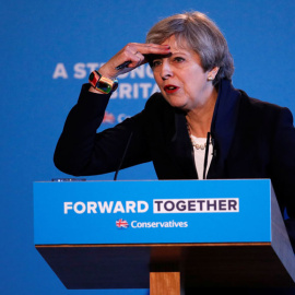 Theresa May, durante su rueda de prensa. REUTERS/Phil Noble