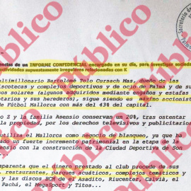 Comienzo del segundo anexo del informe que elaboró el comisario Villarejo para el capo balear Cursach, a cambio de más de medio millón de euros.