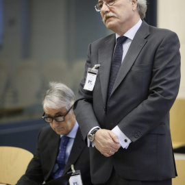 El expresidente de Caja Castilla La Mancha (CCM) Juan Pedro Hernández Moltó, durante su declaración en el juicio en la Audiencia Nacional por la presunta maniobra contable con las que ocultaron las millonarias pérdidas de la entidad del ejercicio 2008