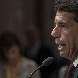  El presidente del PPCV y candidato más votado a la Presidencia de la Generalitat, Carlos Mazón, informa del acuerdo alcanzado con Vox, en Les Corts Valencianes, a 13 de junio de 2023, en Valencia, Comunidad Valenciana (España) .Jorge Gil / Europa Pres