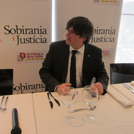 Puigdemont, a la conferència. EUROPA PRESS