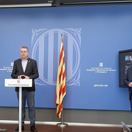 L'alcalde de Tarragona, Pau Ricomà, en una roda de premsa conjunta amb la consellera de Salut, Alba Vergés, i el vicepresident i conseller d'Economia, Pere Aragonès. Ajuntament de Tarragona