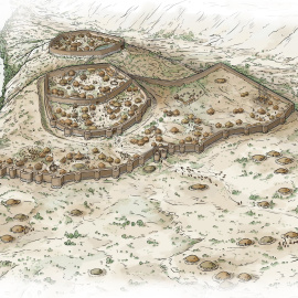 Ilustración del poblado de Los Millares, la primera ciudad de la Península Ibérica. / Iñaki Dieguez Uribeondo