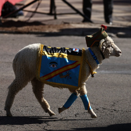  El borrego de La Legión durante el desfile militar en la fiesta del 12 de octubre. E.P./Eduardo Parra