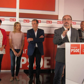 El presidente de Aragón y secretario general de los socialistas aragoneses, Javier Lambán. E.P.