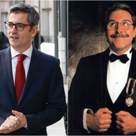 El ministro Félix Bolaños en el Congreso, y el mago Magic Andreu, en una imagen de archivo.