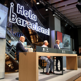 Pla general de la roda de premsa de SEAT. Imatge del 8 de juliol de 2020. (Horitzontal)