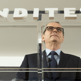 El presidente de Inditex, Pablo Isla, en una rueda de prensa en la sede de la multinacional textil en Arteixo, cerca de A Coruña. AFP/Miguel Riopa