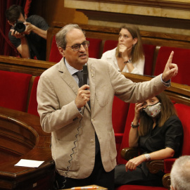 El president del Govern, Quim Torra, durant la sessió de control d'aquest dimecres. ACN