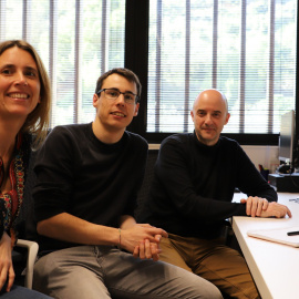 Clara Prats, Martí Català i Pere Joan Cardona, de l'equip de la UPC i l'IGTP. ARXIU IGTP