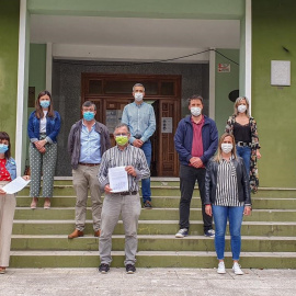 Los alcaldes del BNG y del PSdeG-PSOE que firmaron el documento.