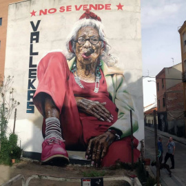 Un mural en el Parque Vecina Sputnik de Vallecas.