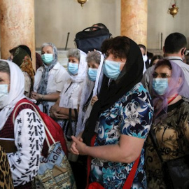 Mujeres palestinas con mascarilla / Europa Press