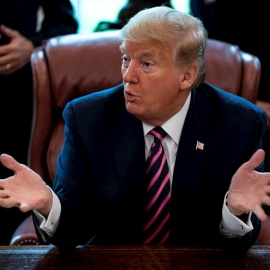 24/04/2020.-  El presidente de EEUU, Donald Trump, en la Casa Blanca. / EFE - ANNA MONEYMAKER