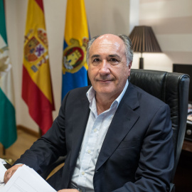 El alcalde de Algeciras, José Ignacio Landaluce, en su despacho del Ayuntamiento.- JAIRO VARGAS