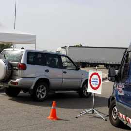 Un dels controls d'accés i de sortida al Segrià que fan els Mossos. ACN.