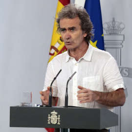 06/05/2020.- El director del Centro de Alertas y Emergencias Sanitarias del Ministerio de Sanidad, Fernando Simón, durante la rueda de prensa. EFE/Pool Moncloa/José María Cuadraro Jiménez