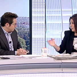 Momento en el que Sergio Martín pregunta a Adriana Lastra